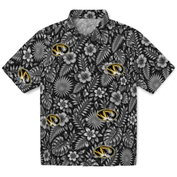 Missouri Tigers Hawaiian Shirt - Crystal Foliage Black