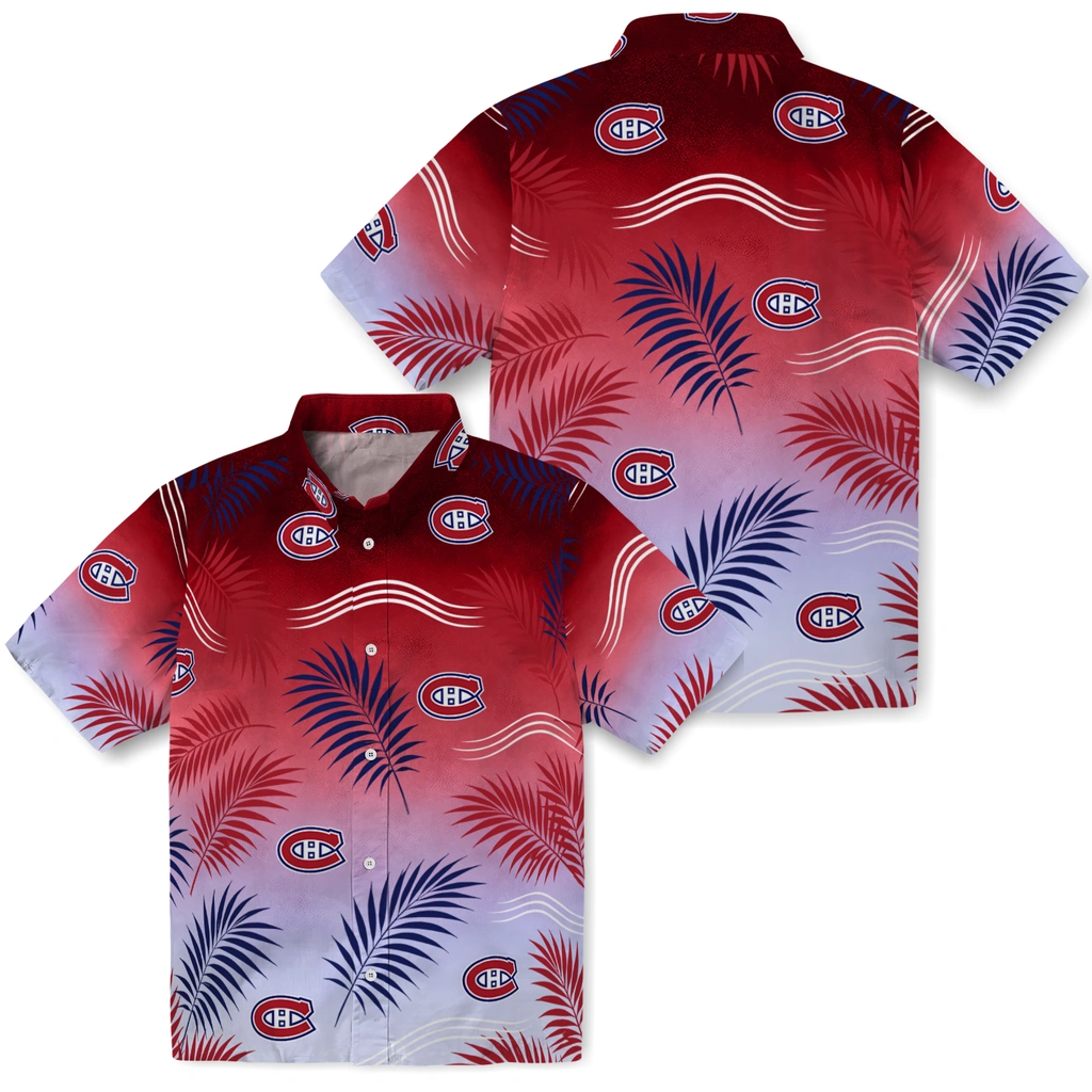 montreal-canadiens-hawaiian-shirt-custom-ombre-fronds-red-high-quality.webp