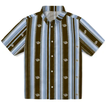 Nashville Predators Hawaiian Shirt - Distressed Stripes Gold Blue