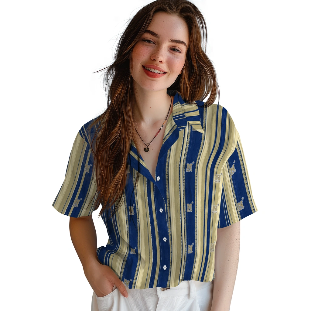 navy-midshipmen-hawaiian-shirt-customized-distressed-stripes-blue-gold-latest-model.webp