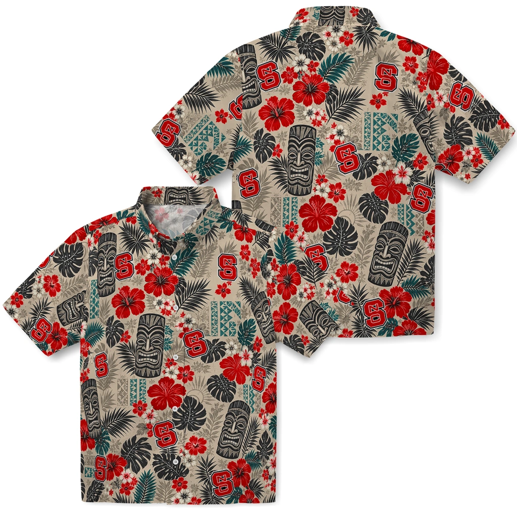 nc-state-wolfpack-hawaiian-shirt-customized-tiki-masks-warm-beige-high-quality.webp