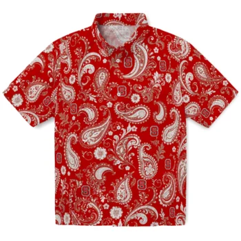 NC State Wolfpack Hawaiian Shirt - Paisley Print Red