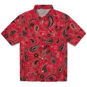 Nebraska Cornhuskers Hawaiian Shirt - Paisley Print Red