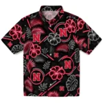 nebraska-cornhuskers-hawaiian-shirt-customized-neon-florals-black-best-selling.webp