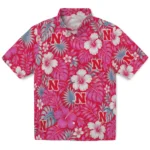 nebraska-cornhuskers-hawaiian-shirt-personalized-hibiscus-monstera-red-best-selling.webp