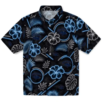 Nevada Wolf Pack Hawaiian Shirt - Neon Florals Black