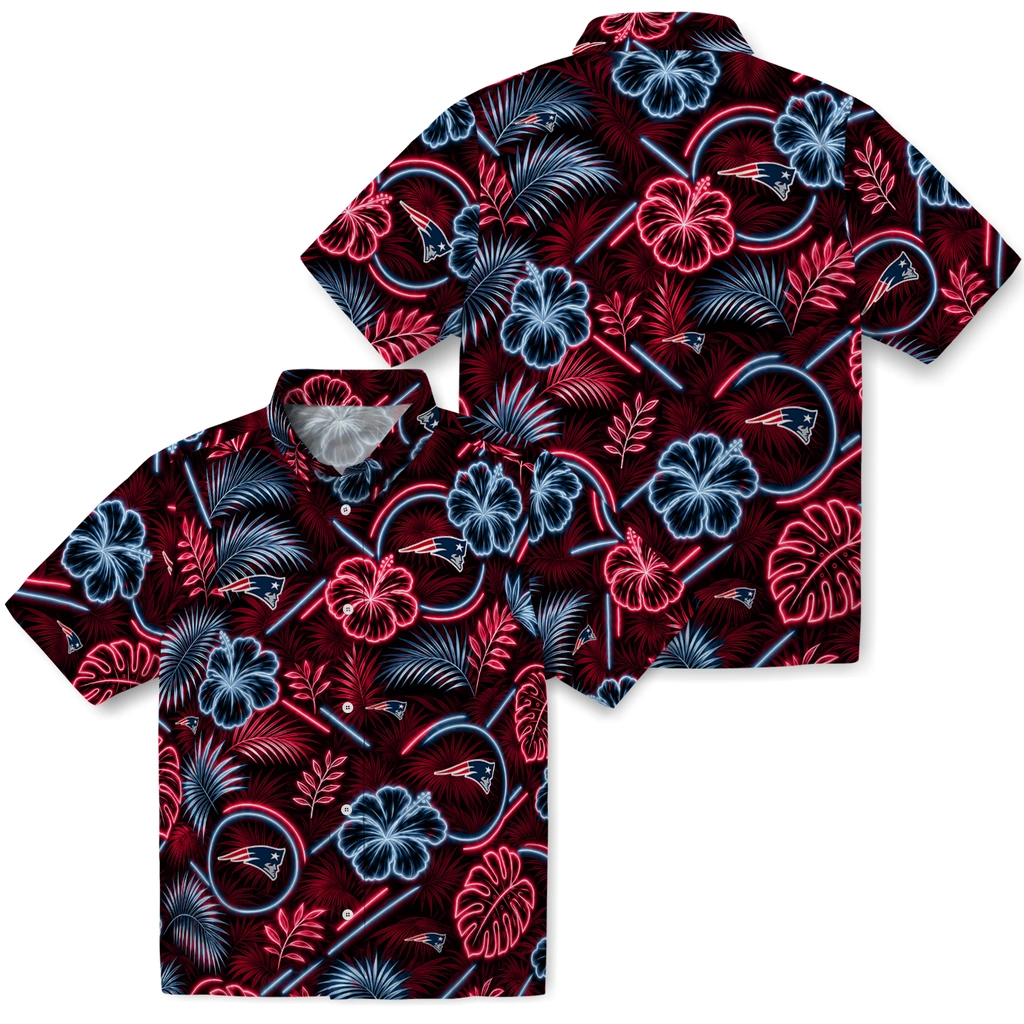 new-england-patriots-hawaiian-shirt-customized-neon-florals-black-high-quality.webp