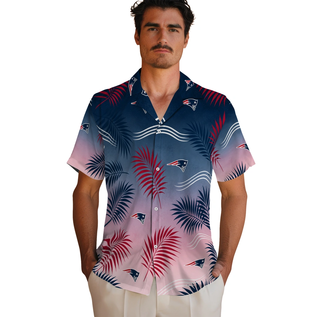 new-england-patriots-hawaiian-shirt-customized-ombre-fronds-blue-fashion-forward.webp