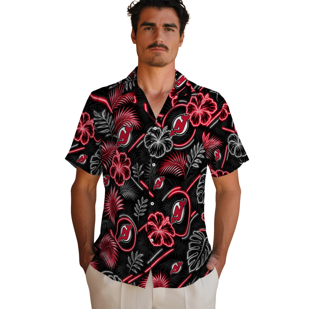 new-jersey-devils-hawaiian-shirt-personalized-neon-florals-black-fashion-forward.webp