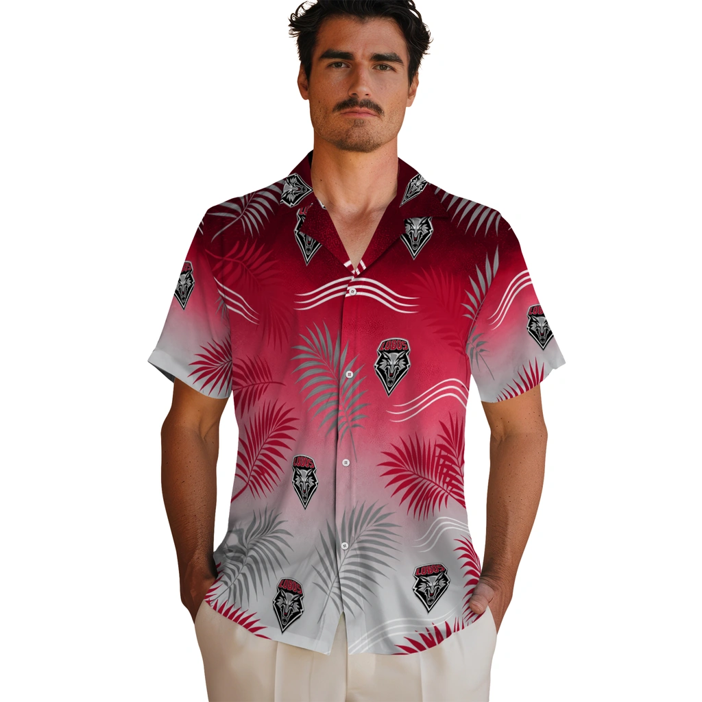 new-mexico-lobos-hawaiian-shirt-custom-ombre-fronds-red-fashion-forward.webp