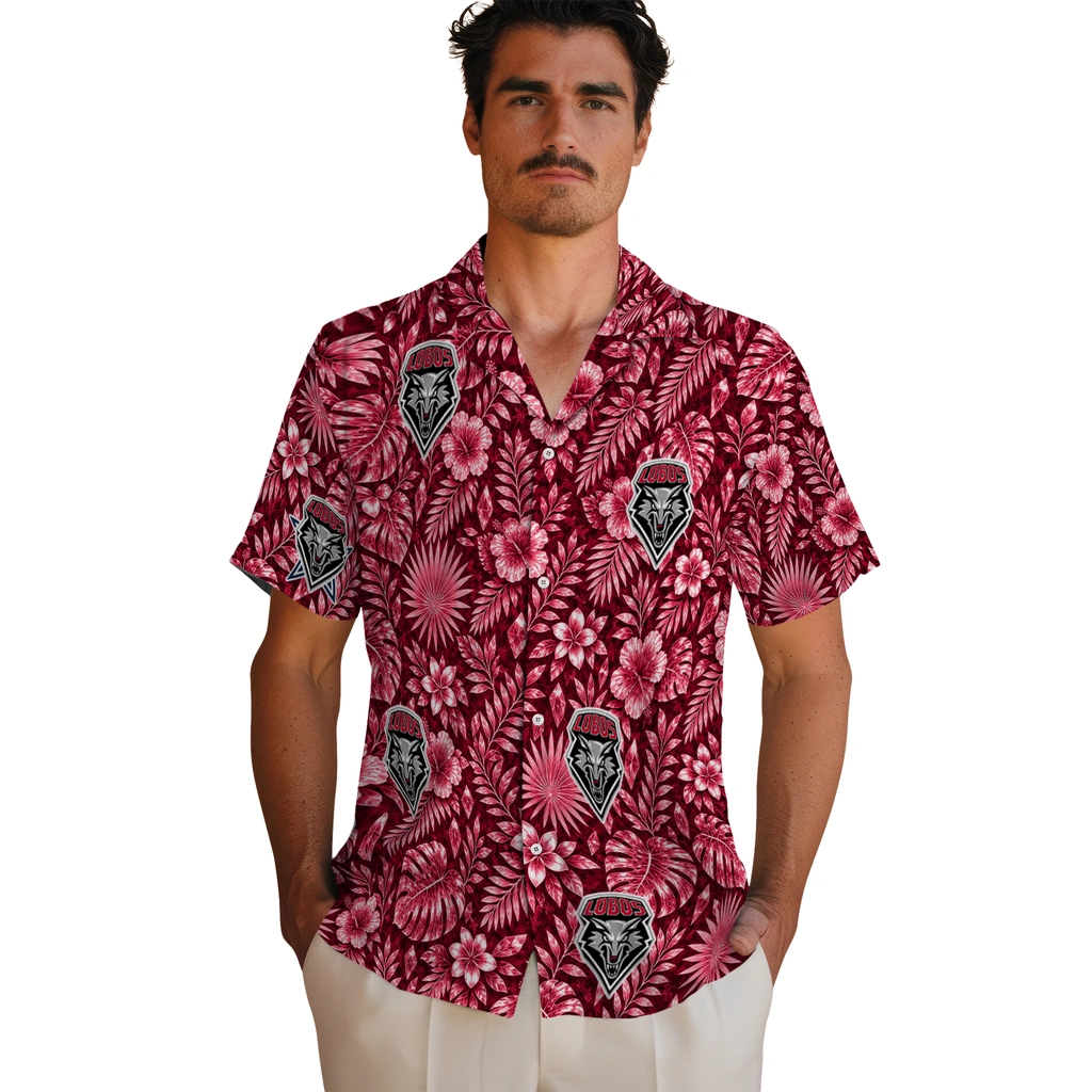 new-mexico-lobos-hawaiian-shirt-customized-crystal-foliage-red-fashion-forward.webp