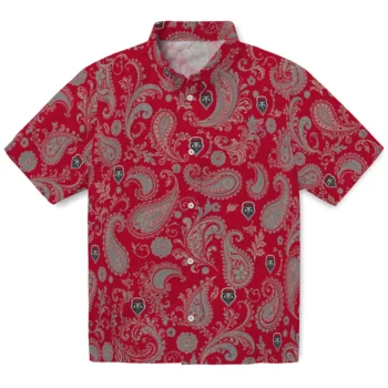 New Mexico Lobos Hawaiian Shirt - Paisley Print Red