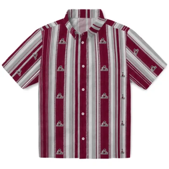 New Mexico State Aggies Hawaiian Shirt - Distressed Stripes Crimson White