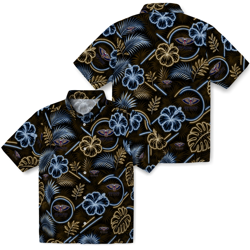 new-orleans-pelicans-hawaiian-shirt-custom-neon-florals-black-high-quality.webp