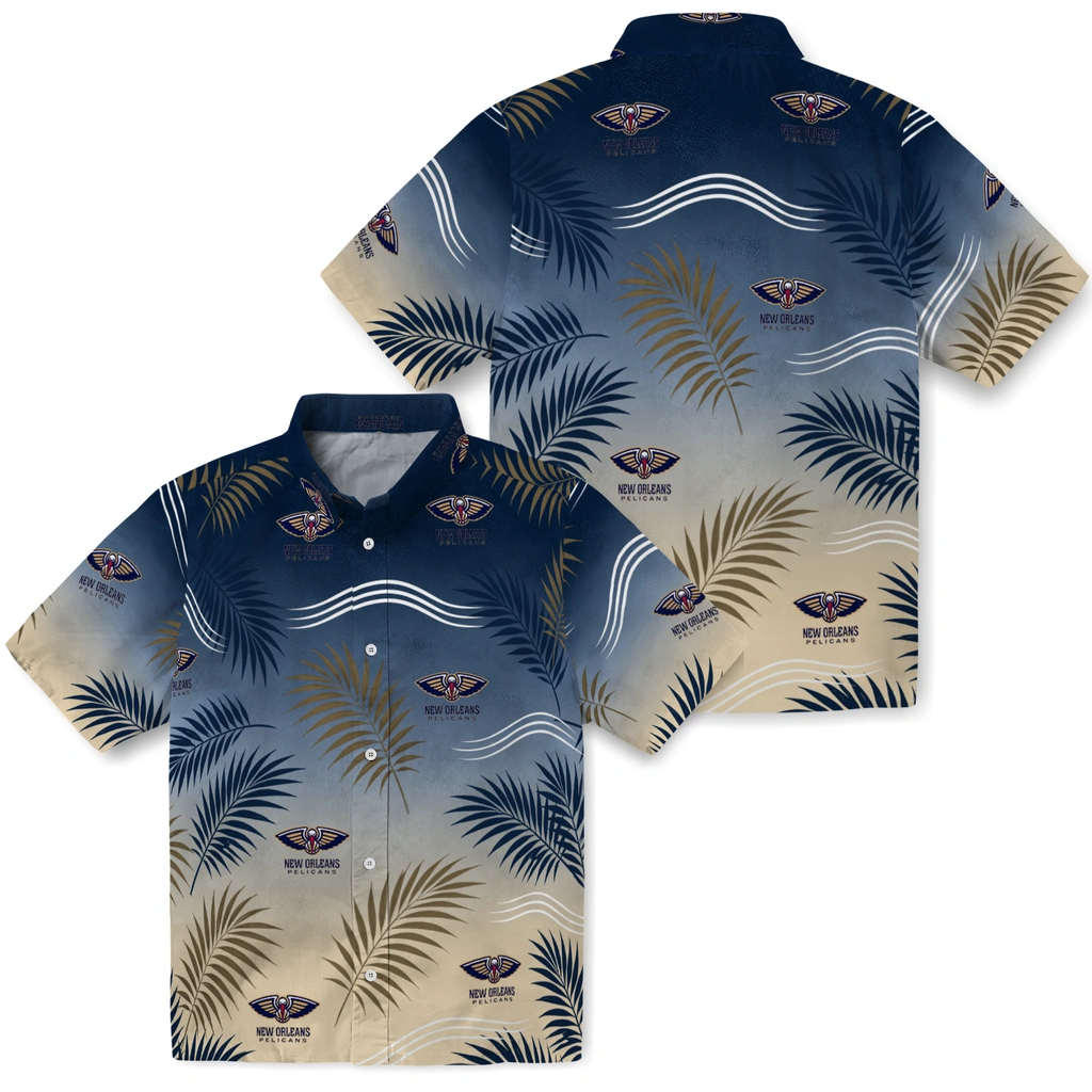 new-orleans-pelicans-hawaiian-shirt-custom-ombre-fronds-navy-high-quality.webp