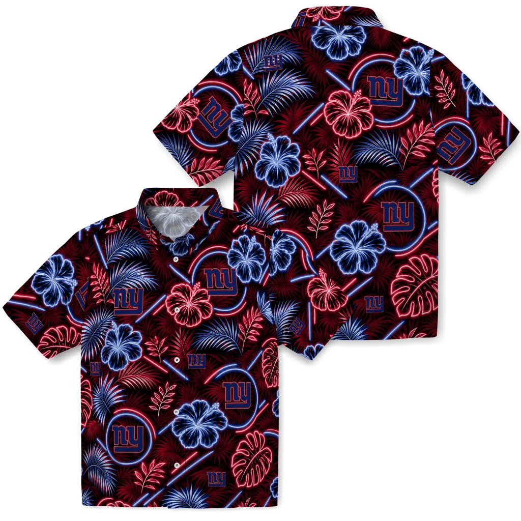 new-york-giants-hawaiian-shirt-custom-neon-florals-black-high-quality.webp