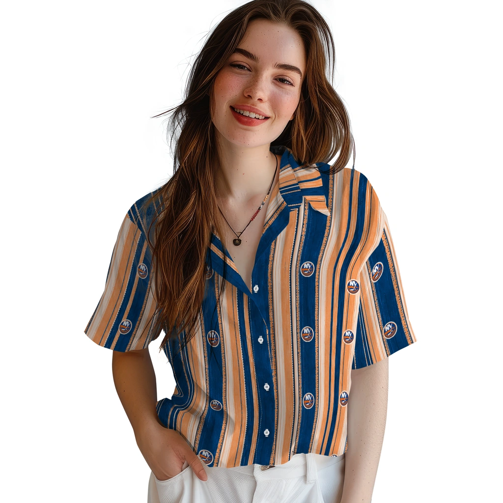 new-york-islanders-hawaiian-shirt-personalized-distressed-stripes-blue-orange-latest-model.webp