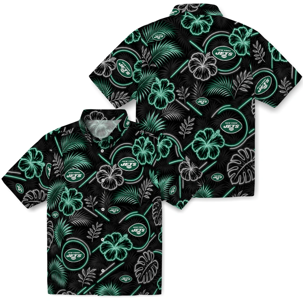 new-york-jets-hawaiian-shirt-customized-neon-florals-black-high-quality.webp