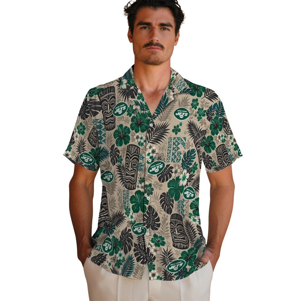 new-york-jets-hawaiian-shirt-personalized-tiki-masks-warm-beige-fashion-forward.webp