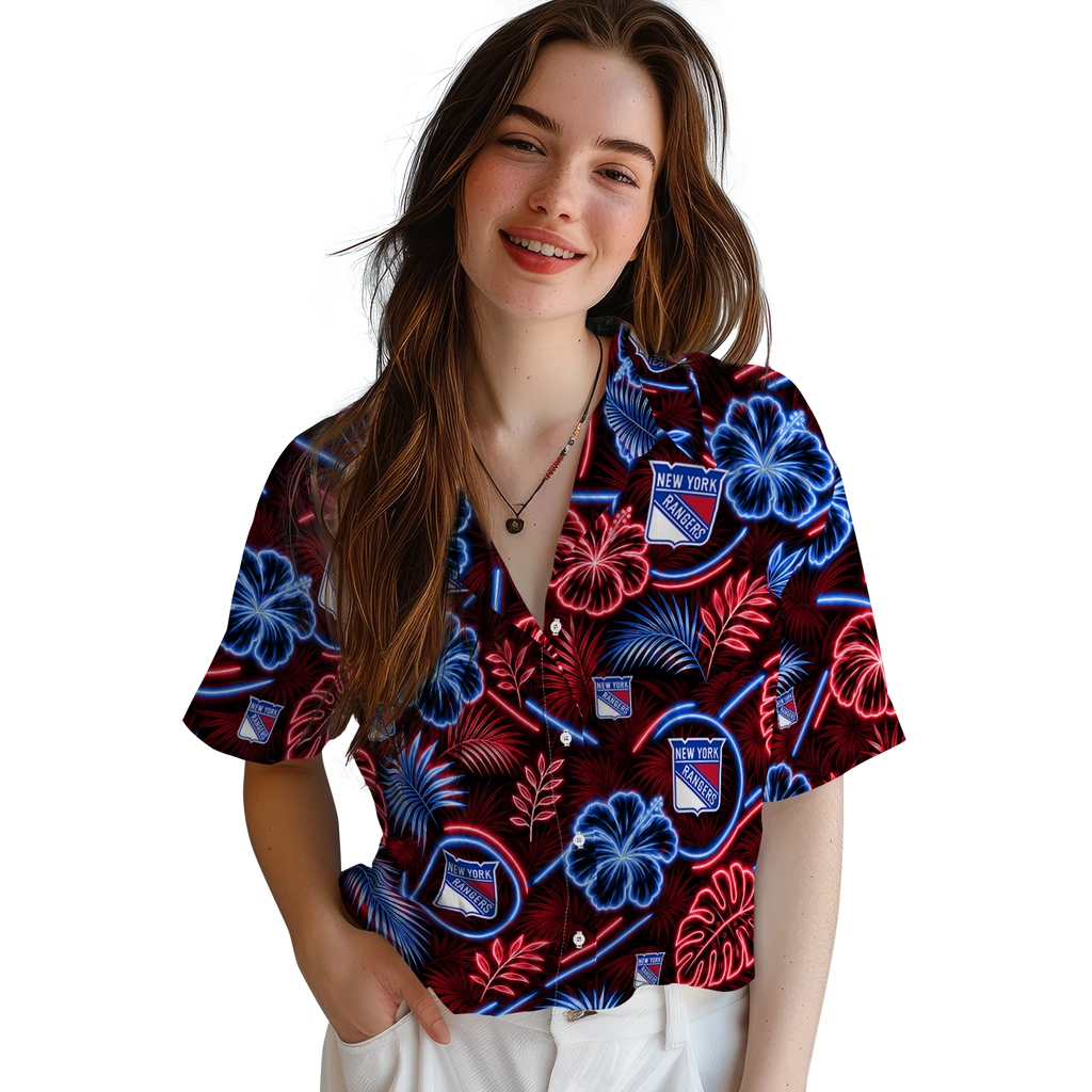 new-york-rangers-hawaiian-shirt-customized-neon-florals-black-latest-model.webp