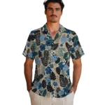 north-carolina-tar-heels-hawaiian-shirt-custom-tiki-masks-warm-beige-best-selling.webp