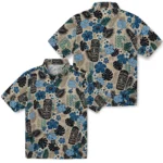 north-carolina-tar-heels-hawaiian-shirt-custom-tiki-masks-warm-beige-best-selling.webp