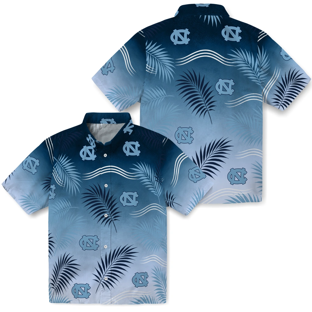 north-carolina-tar-heels-hawaiian-shirt-personalized-ombre-fronds-light-blue-high-quality.webp