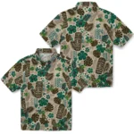 north-dakota-state-bison-hawaiian-shirt-customized-tiki-masks-warm-beige-best-selling.webp