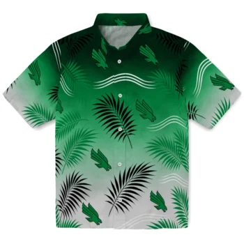 North Texas Mean Green Hawaiian Shirt - Ombre Fronds Green