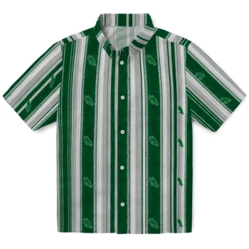 North Texas Mean Green Hawaiian Shirt - Distressed Stripes Green Black