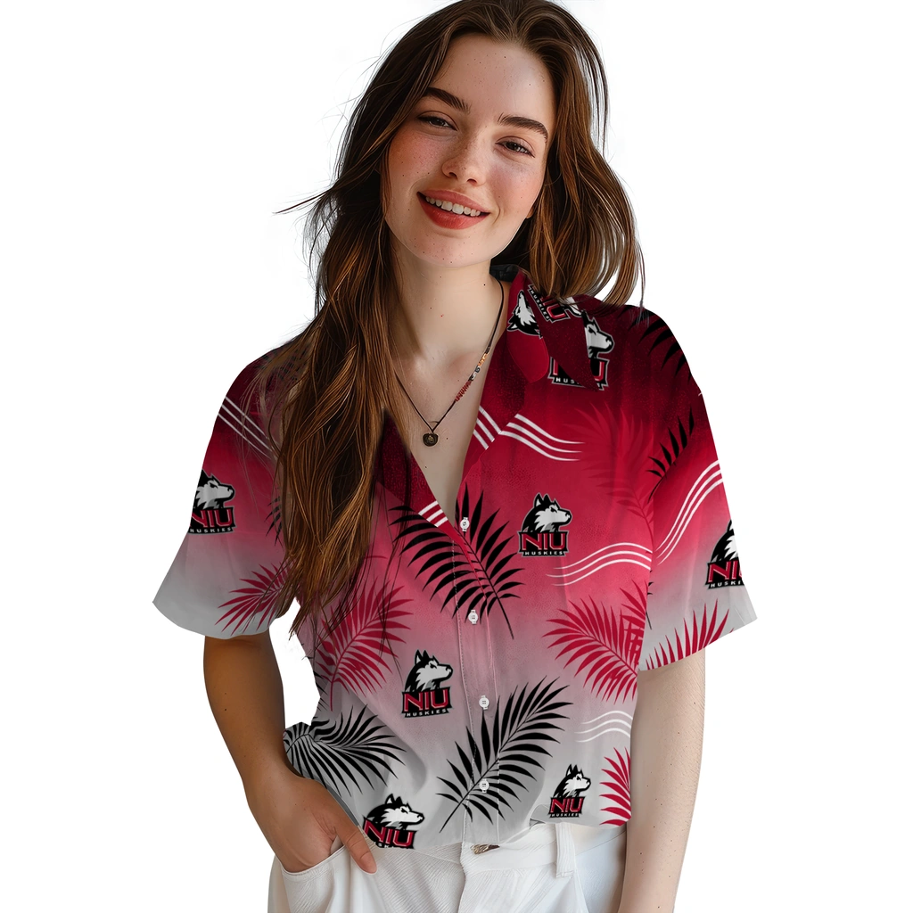 northern-illinois-huskies-hawaiian-shirt-customized-ombre-fronds-red-latest-model.webp