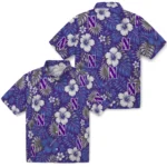 northwestern-wildcats-hawaiian-shirt-custom-hibiscus-monstera-purple-best-selling.webp