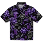 northwestern-wildcats-hawaiian-shirt-personalized-neon-florals-black-best-selling.webp