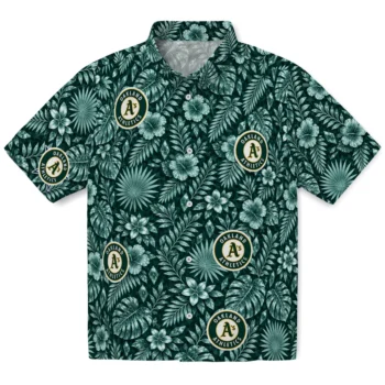 Oakland Athletics Hawaiian Shirt - Crystal Foliage Green