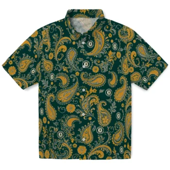 Oakland Athletics Hawaiian Shirt - Paisley Print Green