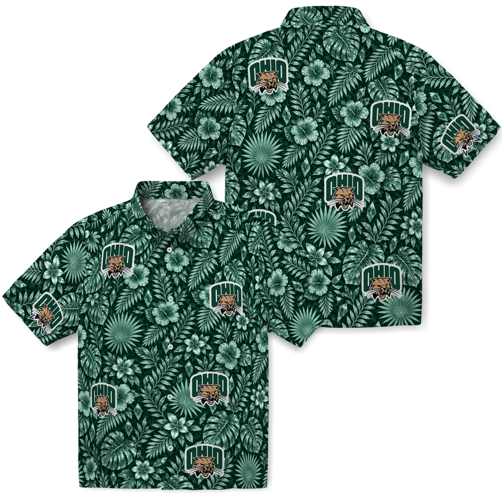 ohio-bobcats-hawaiian-shirt-custom-crystal-foliage-green-high-quality.webp