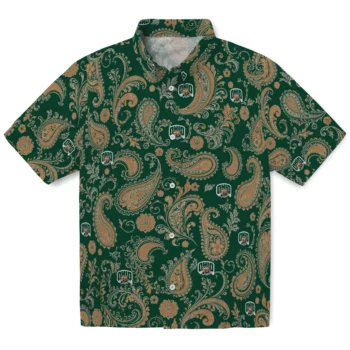 Ohio Bobcats Hawaiian Shirt - Paisley Print Green