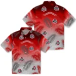 ohio-state-buckeyes-hawaiian-shirt-customized-ombre-fronds-scarlet-best-selling.webp