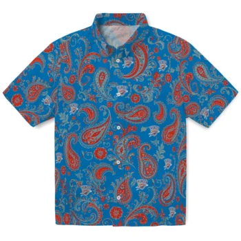 Oklahoma City Thunder Hawaiian Shirt - Paisley Print Blue
