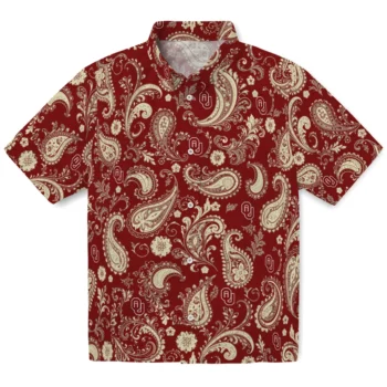 Oklahoma Sooners Hawaiian Shirt - Paisley Print Crimson