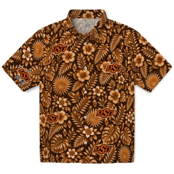 Oklahoma State Cowboys Hawaiian Shirt - Crystal Foliage Orange
