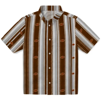 Oklahoma State Cowboys Hawaiian Shirt - Distressed Stripes Orange Black