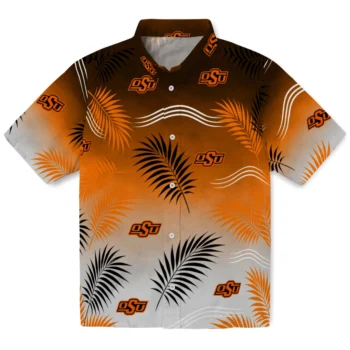 Oklahoma State Cowboys Hawaiian Shirt - Ombre Fronds Orange