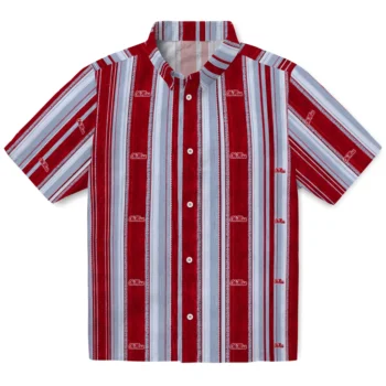 Ole Miss Rebels Hawaiian Shirt - Distressed Stripes Red Blue