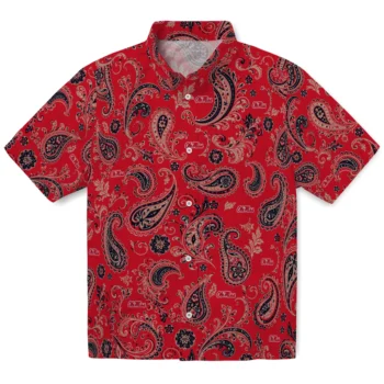 Ole Miss Rebels Hawaiian Shirt - Paisley Print Red