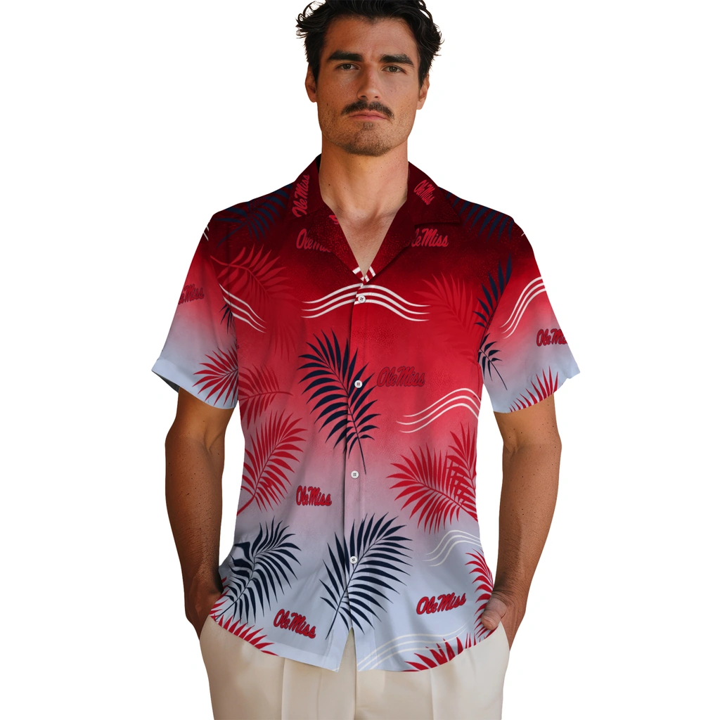 ole-miss-rebels-hawaiian-shirt-customized-ombre-fronds-red-fashion-forward.webp