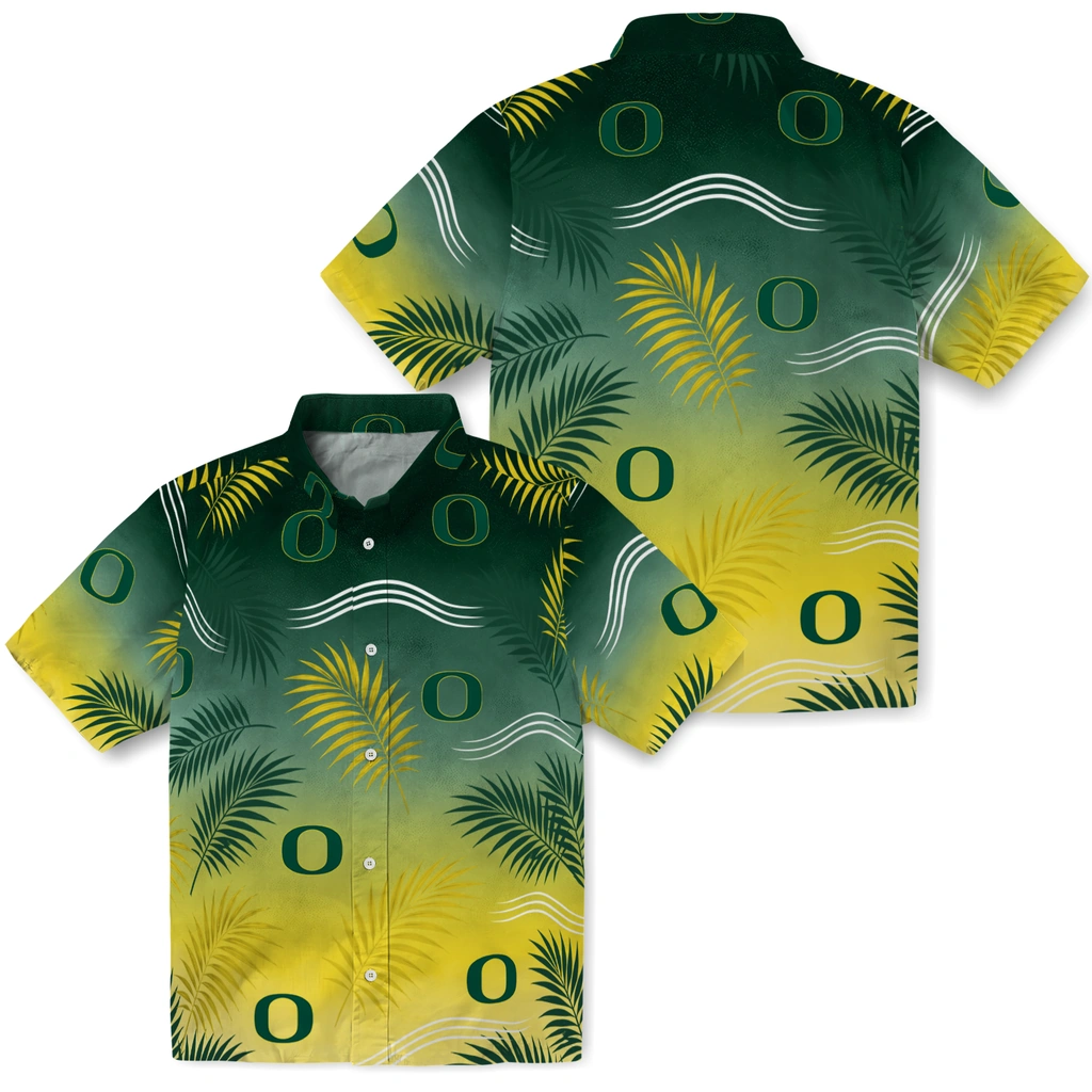 oregon-ducks-hawaiian-shirt-customized-ombre-fronds-green-high-quality.webp