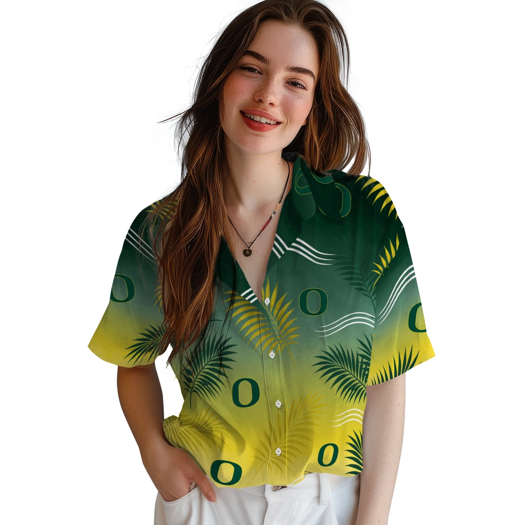 oregon-ducks-hawaiian-shirt-customized-ombre-fronds-green-latest-model.webp