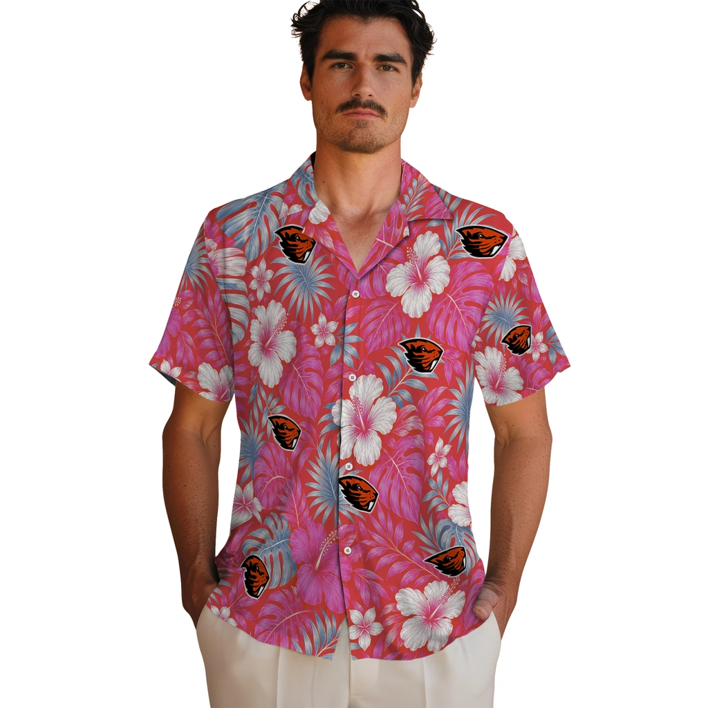oregon-state-beavers-hawaiian-shirt-custom-hibiscus-monstera-orange-fashion-forward.webp