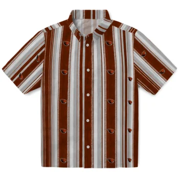 Oregon State Beavers Hawaiian Shirt - Distressed Stripes Orange Black